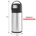 Dimensions 3L Stainless Steel Airpot Flask