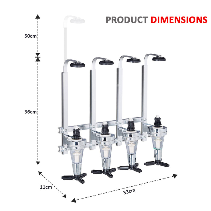 Dimensions 4 Bottle Optic Drink Dispenser