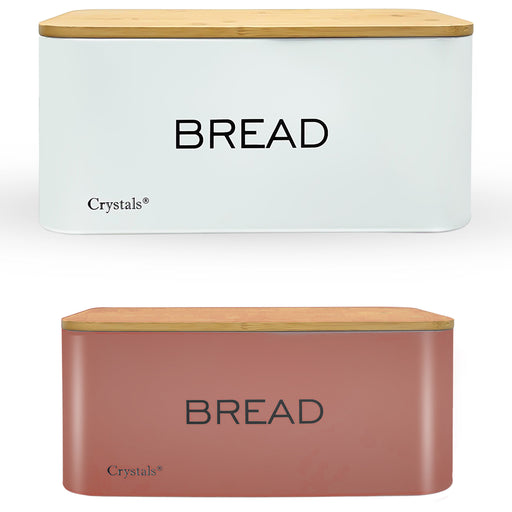 Breads and Buns Bins with Wooden Bamboo Lid