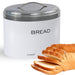 Brits Elliptical White Stainless Steel Bread Bin