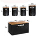 5pc Black Kitchen Storage Set - Dimensions