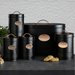 Black Bread Bin with Canisters