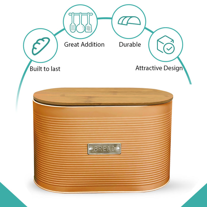 Oval Copper Bread Bin Features