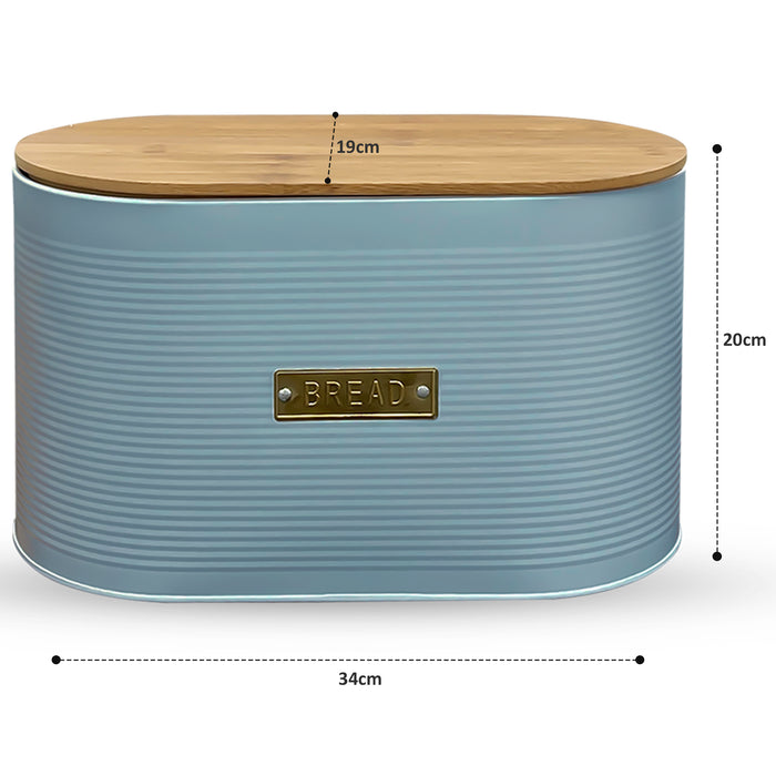 Matte Grey Oval Bread Bin Dimensions