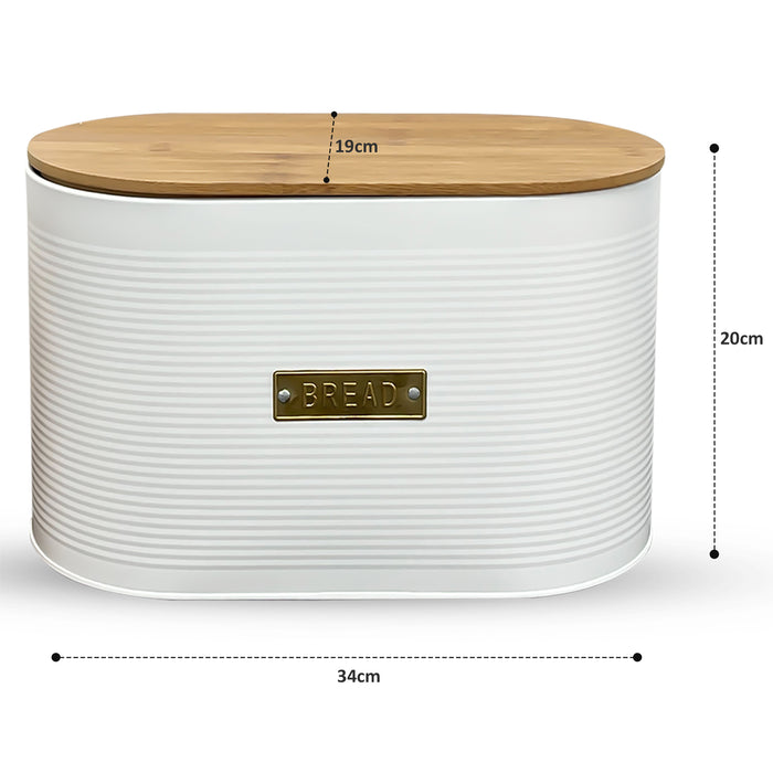 Oval Bread Bin White Dimensions