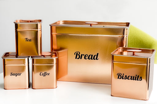 Gold Bread Bin and Canister Sets