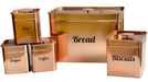 Gold Bread Bin and Canister Sets - 5 Piece 