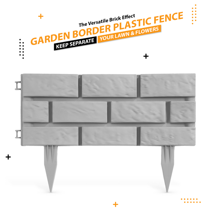 Garden Plastic Brick Fence Effect Edging