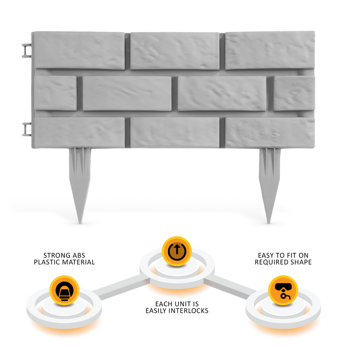 Garden Plastic Brick Fence Effect Edging