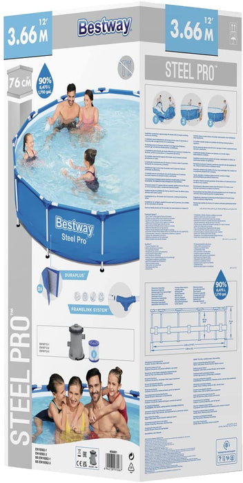 Bestway Steel Pro Swimming Pool with Filter Pump - 366 x 76 cm