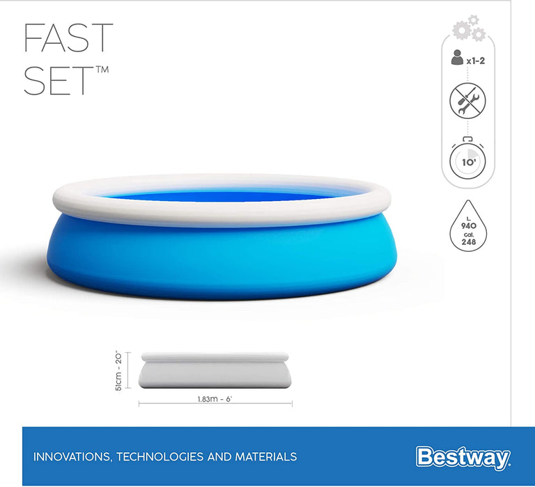 Bestway Fast Set Swimming Pool 6FT x 20"