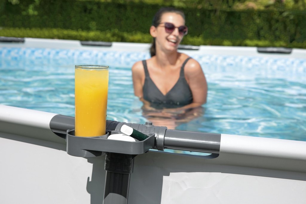 Bestway Steel Pro Pool Cup Holder Grey