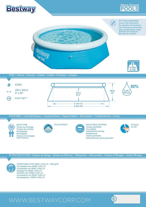 Bestway Fast Set Pool-8FT