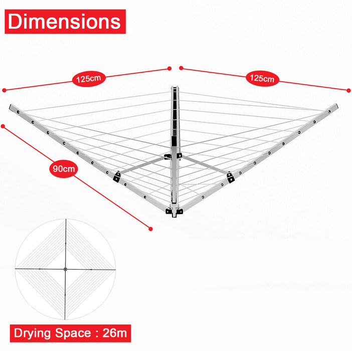 Dimensions Wall Mounted Clothes Airer