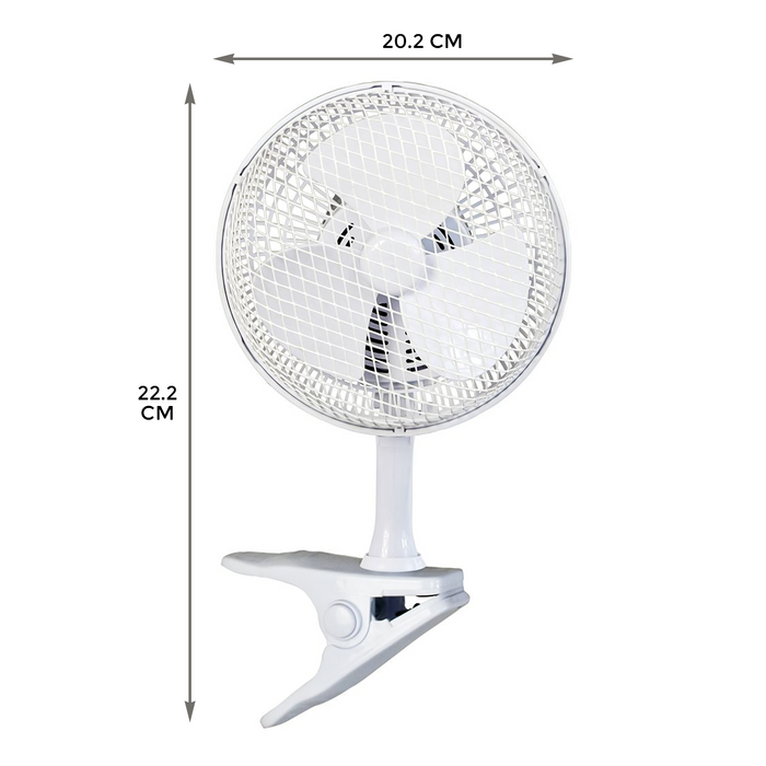 Dimensions Desk Clip Fan