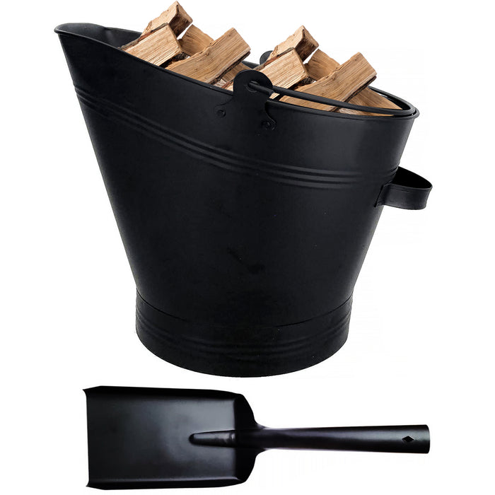 Fire Coal Bucket & Shovel Black