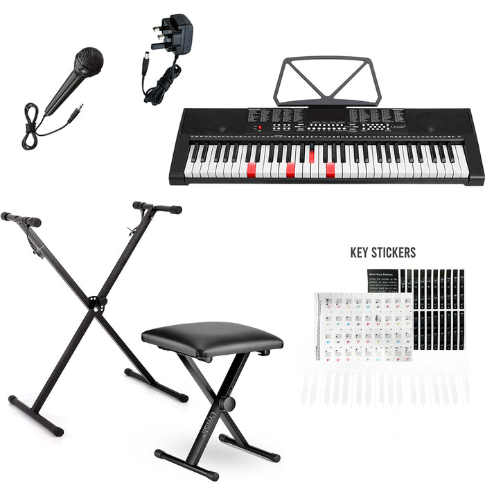 Best Choice Products 61-key Beginners Complete Electronic Keyboard Piano  Set W/ Lcd Screen, Lighted Keys - Black : Target