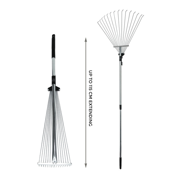 Telescopic Extendable Garden 115cm Lead Rake