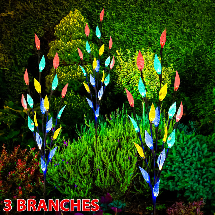 Tree Leaf Ornamental LED Solar Light with 3 Branches