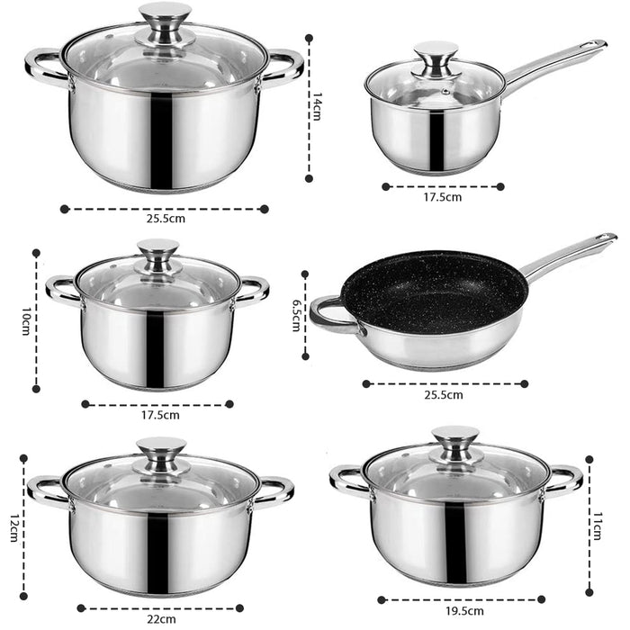 Dimensions Non Stick Stainless Steel Cookware