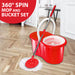 Red Spin Mop with Bucket Set