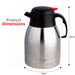 Dimensions 2L Stainless Steel Kettle Flask