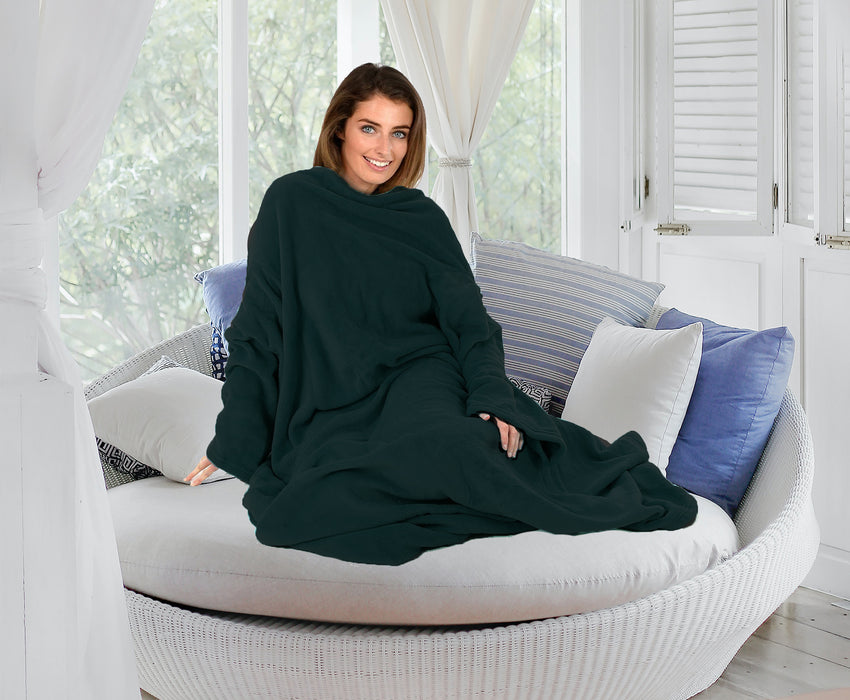 Sleeved Super Soft Fleece Blanket