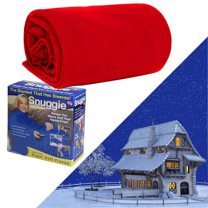 Sleeved Blanket Wrap Red