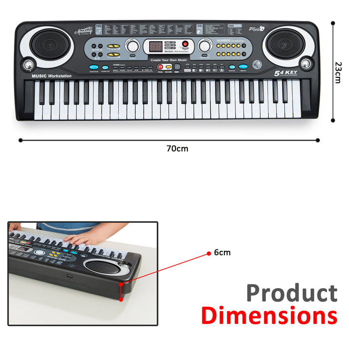 54 Keys Piano Dimensions