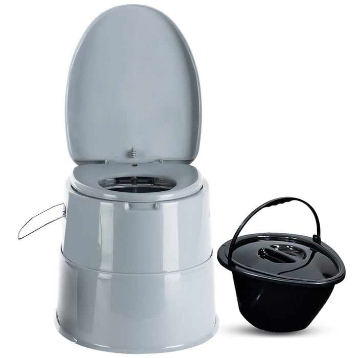 6L Portable Camping Grey Toilet