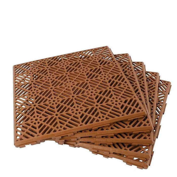 Slip-Resistant Interlocking Garden Tiles